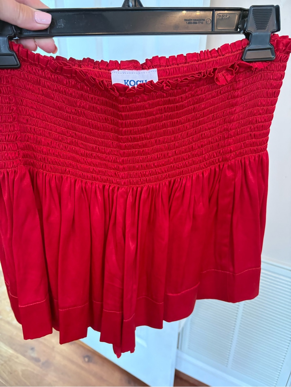 Koch Erica Women’s Satin Smocked Waist Mini Skort size medium